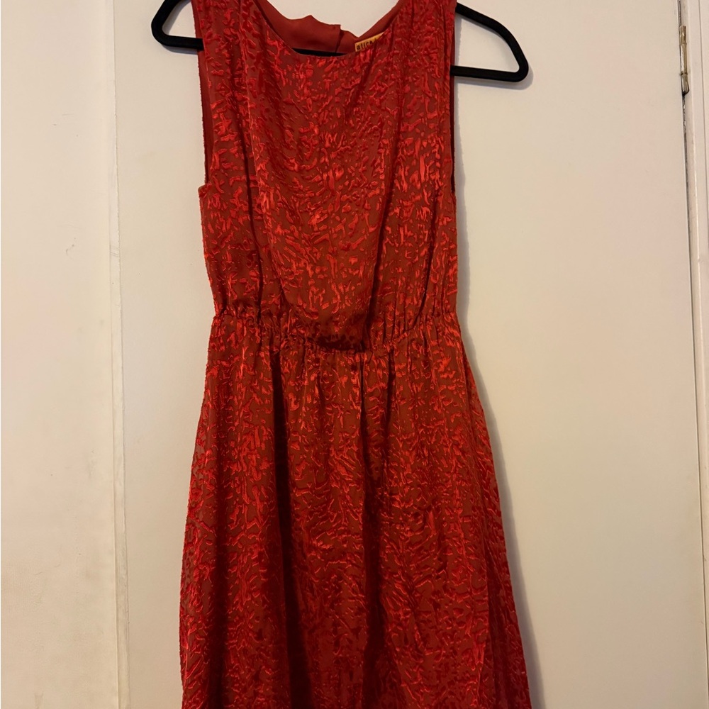 Alice + Olivia Red Cowl Neck Sleeveless Mini Dress